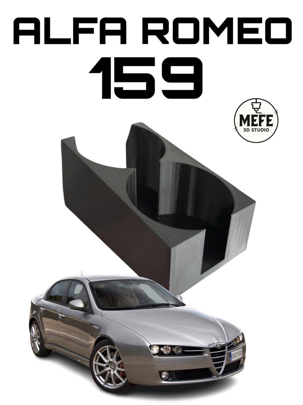 CUP HOLDER DO ALFA ROMEO 159 - z możliwością otworzenia gniazda zapalniczki